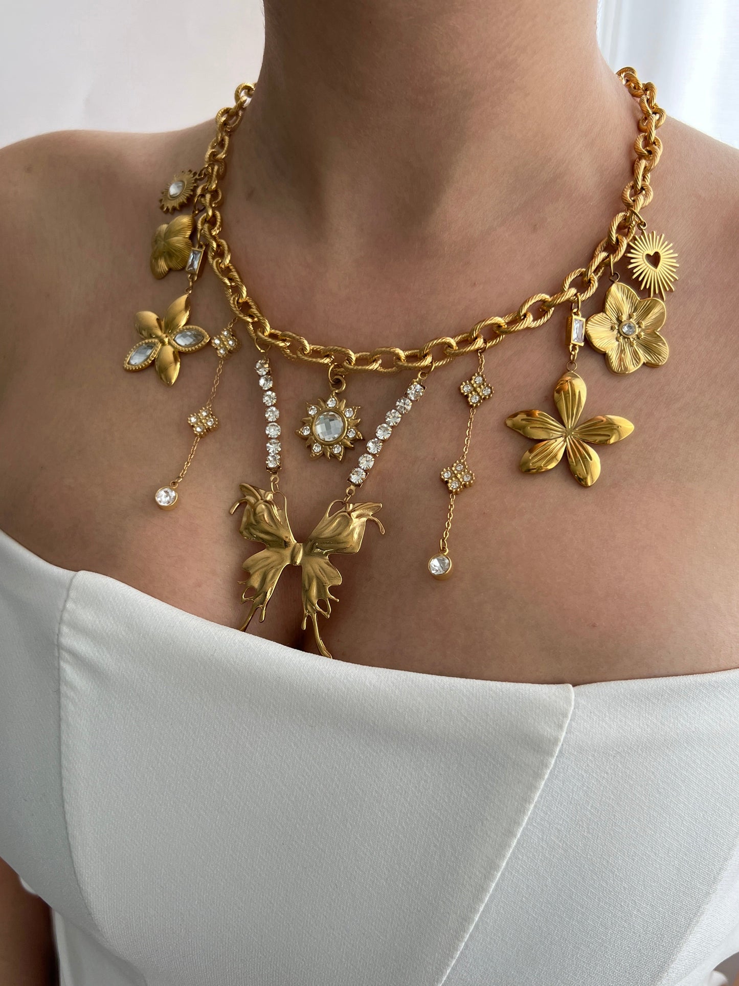 FAIRY WINGS MULTI CHARM NECKLACE