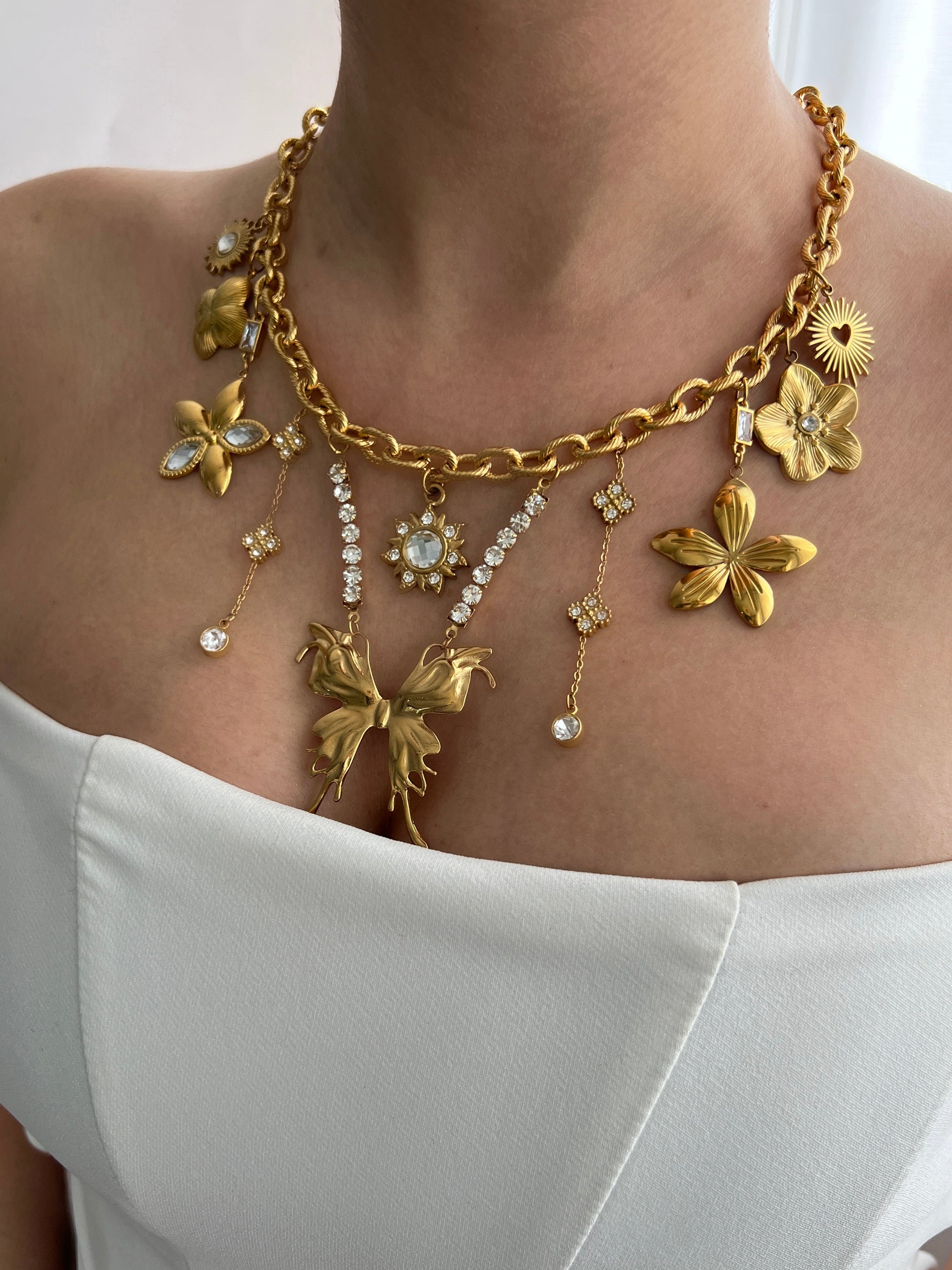 FAIRY WINGS MULTI CHARM NECKLACE