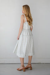 FINAL SALE - Precious Allure Ivory Smocked Floral Midi Dress