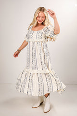 FINAL SALE - Just Can't Miss Ivory Floral Linen Midi Dress