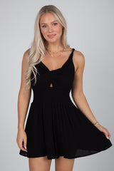 FINAL SALE - Chase The Day Black Romper - DU DEAL