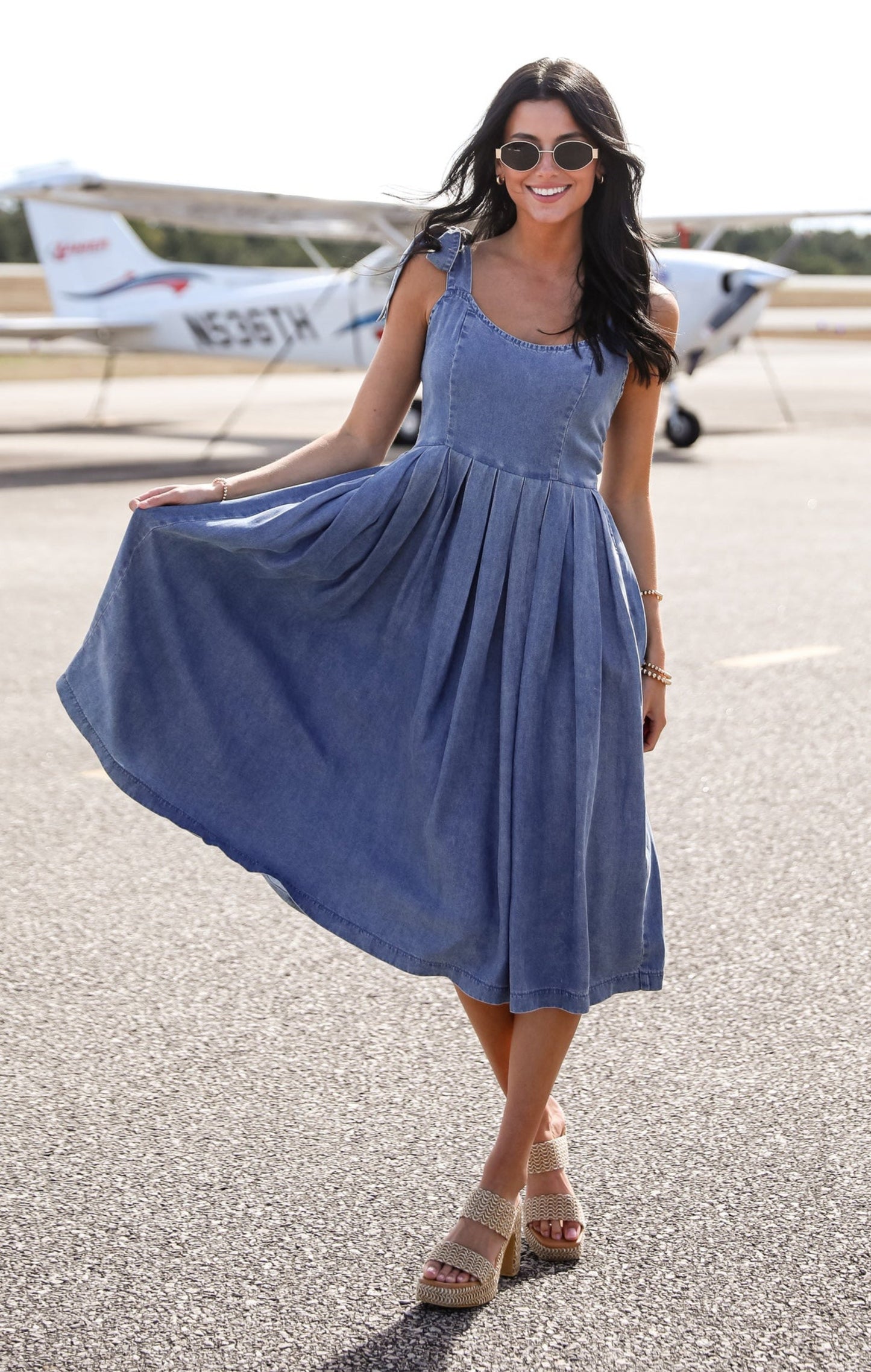 FINAL SALE - Truly Unforgettable Denim Midi Dress