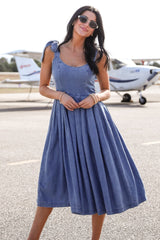 FINAL SALE - Truly Unforgettable Denim Midi Dress