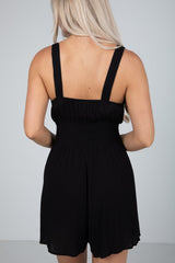FINAL SALE - Chase The Day Black Romper - DU DEAL