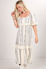FINAL SALE - Just Can't Miss Ivory Floral Linen Midi Dress