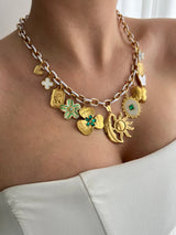 MYSTIC FLORA MULTI CHARM NECKLACE