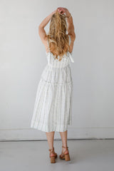 FINAL SALE - Precious Allure Ivory Smocked Floral Midi Dress