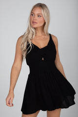 FINAL SALE - Chase The Day Black Romper - DU DEAL