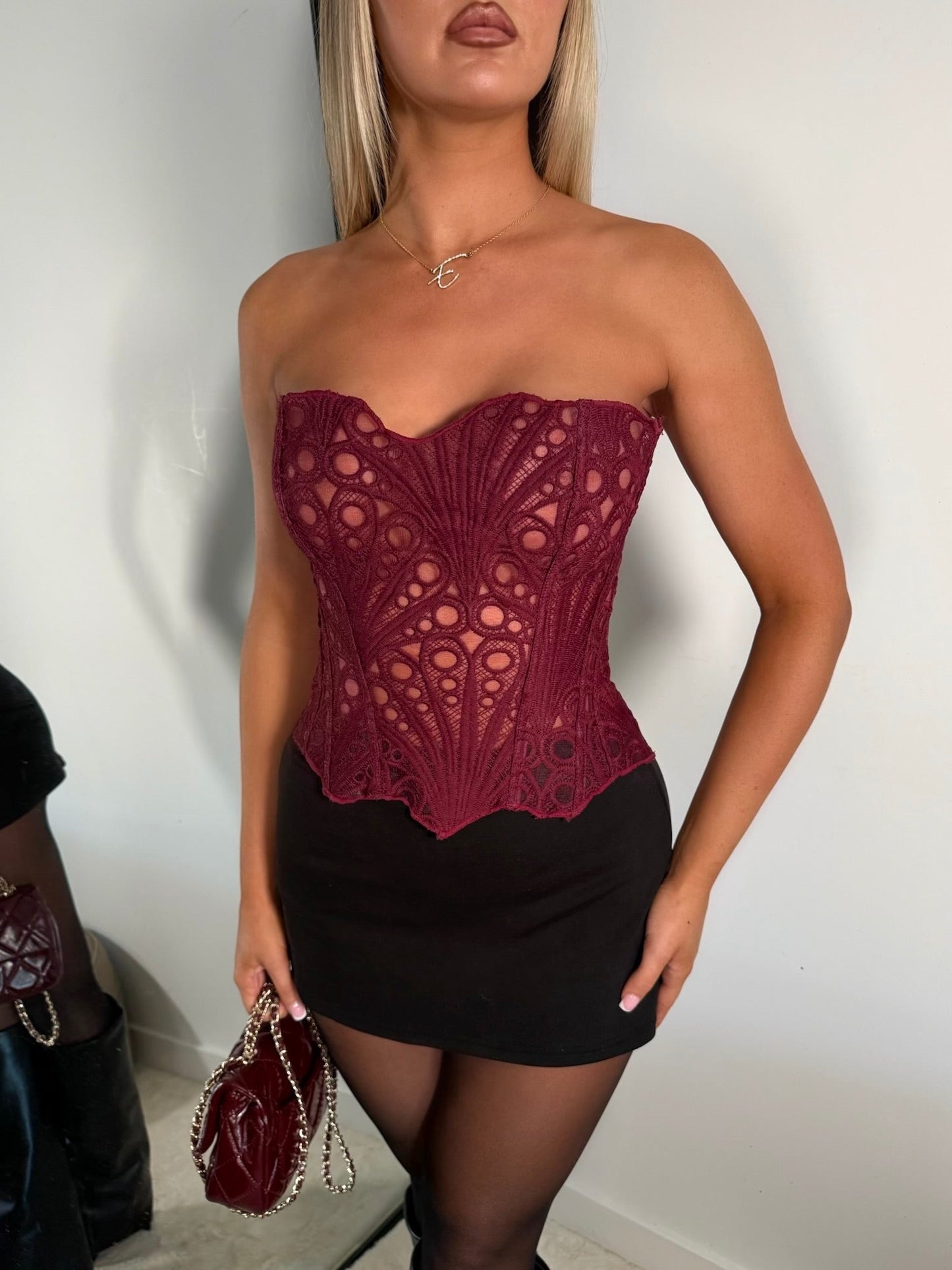 The ‘Amour Lace’ Burgundy Corset
