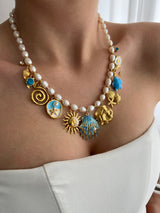 PEARL COAST MULTI CHARM NECKLACE