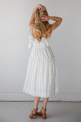 FINAL SALE - Precious Allure Ivory Smocked Floral Midi Dress