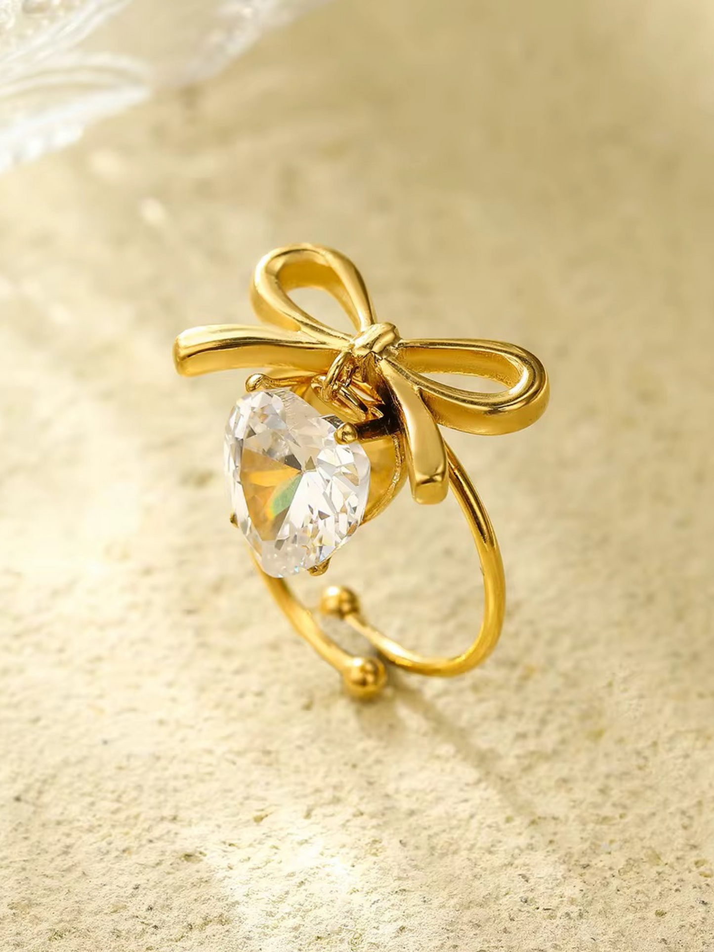 MARCI HEART & BOW RING