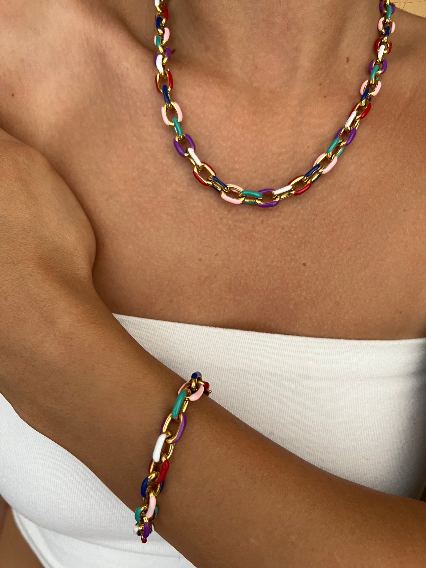 RAINBOW BRACELET&CHAIN