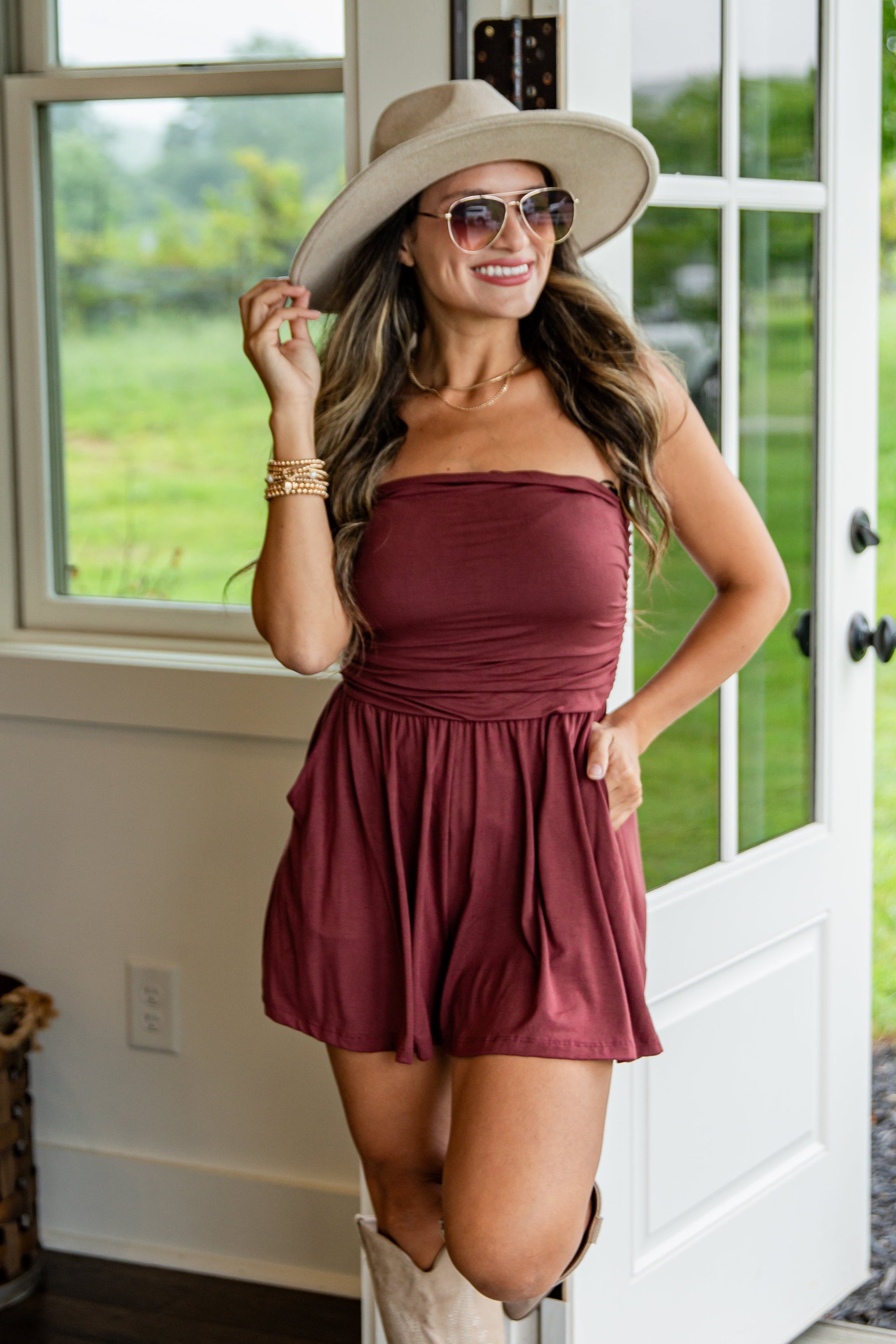 FINAL SALE - Now And Then Strapless Romper - DU DEAL