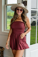 FINAL SALE - Now And Then Strapless Romper - DU DEAL