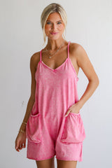 FINAL SALE - Relaxed Perfection Acid Washed Romper