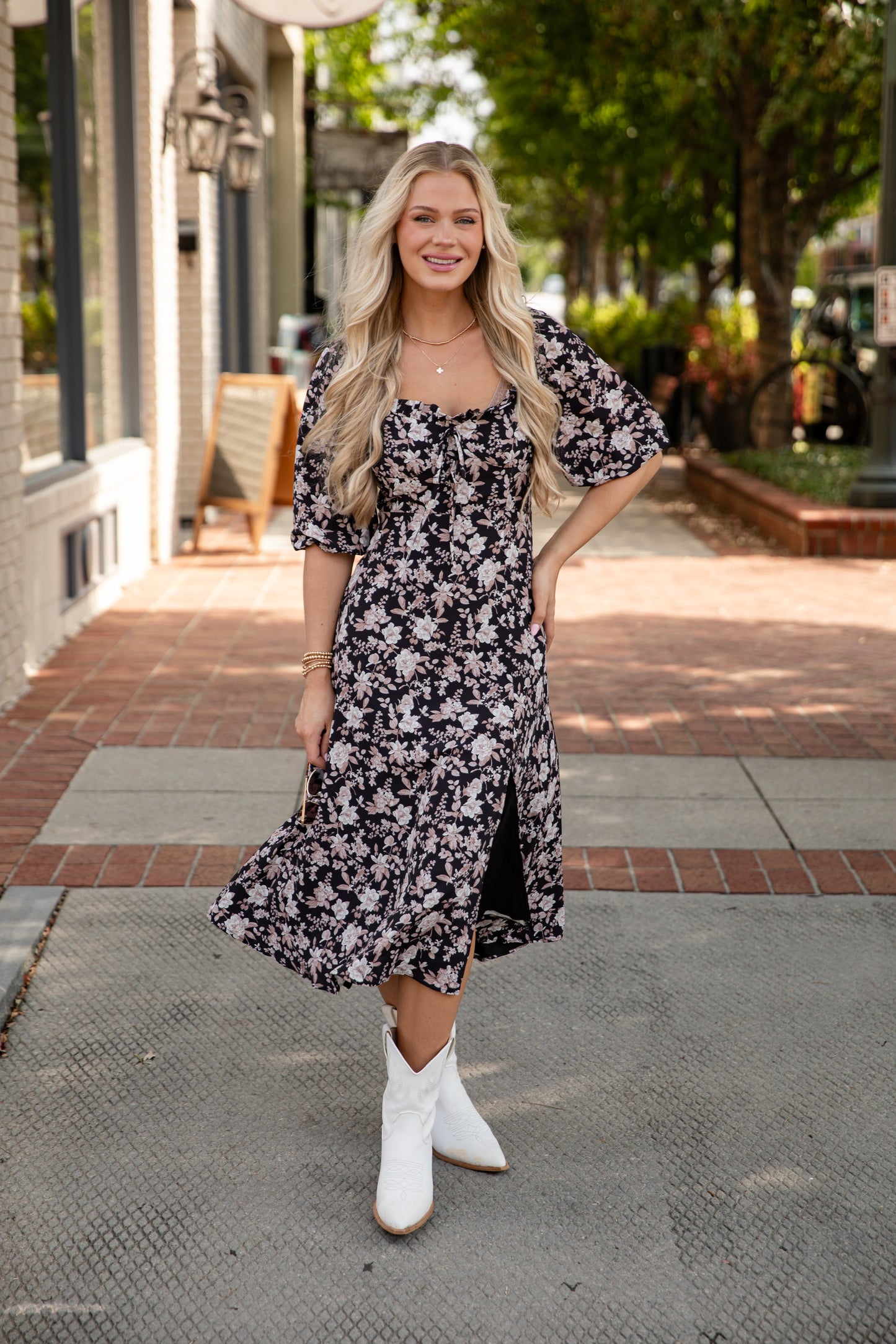 FINAL SALE - Delicate Days Black Floral Midi Dress