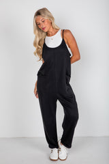 FINAL SALE - Making Moves Black Jumpsuit - DU DEAL
