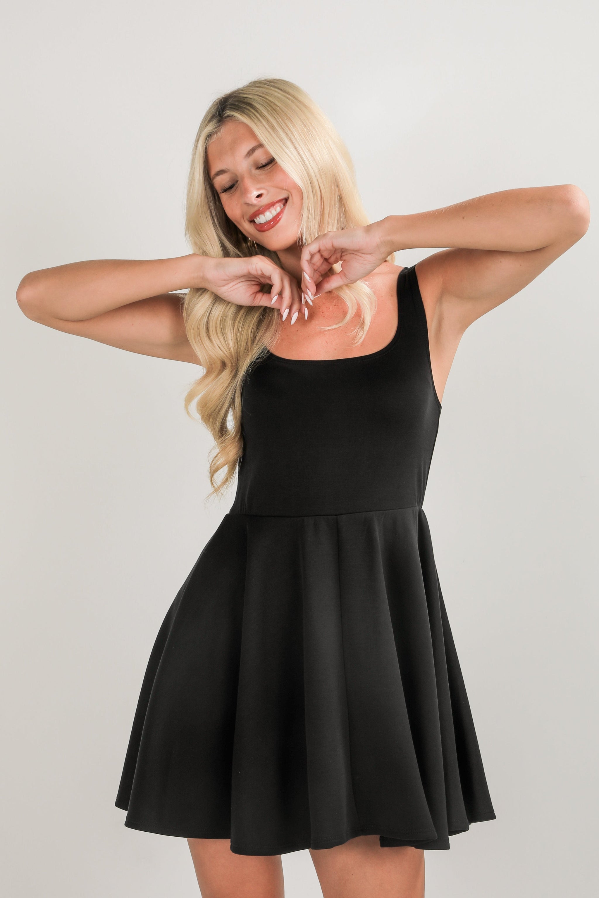 FINAL SALE - Heart On My Sleeve Black Mini Dress
