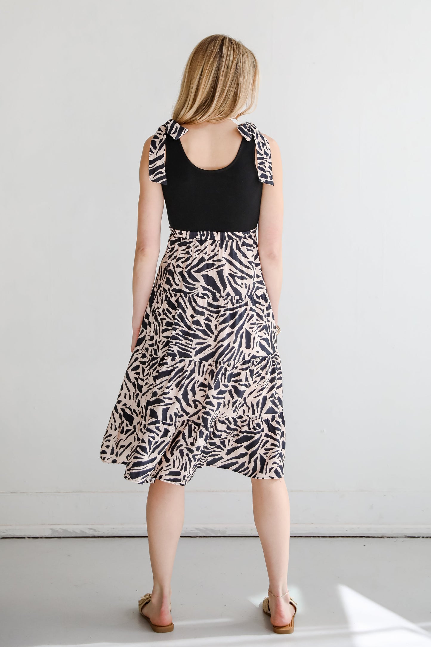 FINAL SALE - Truly Inspiring Black Tiered Midi Dress