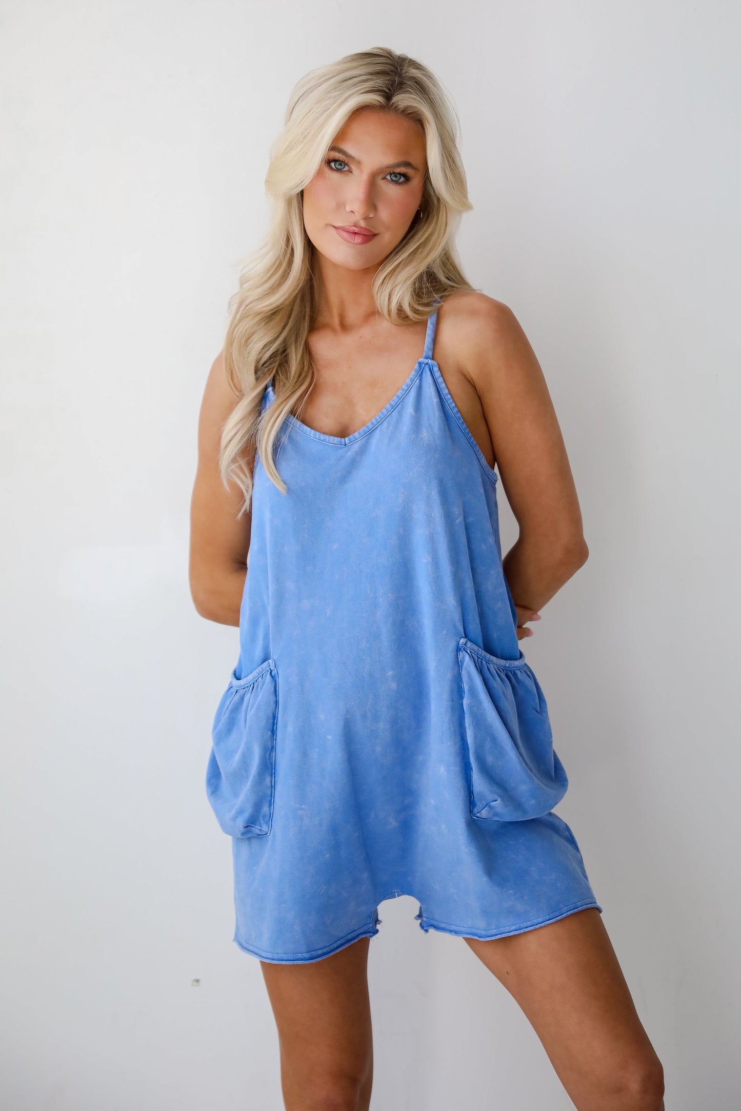 FINAL SALE - Relaxed Perfection Acid Washed Romper
