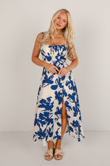 FINAL SALE - Soak Up The Sun Blue Floral Midi Dress