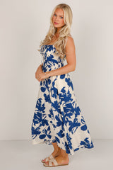 FINAL SALE - Soak Up The Sun Blue Floral Midi Dress