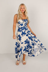 FINAL SALE - Soak Up The Sun Blue Floral Midi Dress