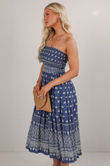 FINAL SALE - Saltwater Essential Strapless Smocked Midi Dress