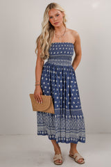 FINAL SALE - Saltwater Essential Strapless Smocked Midi Dress