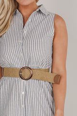 FINAL SALE - As It Is Blue Striped Midi Dress