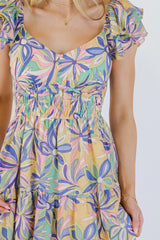 FINAL SALE - Remember Me Blue Tiered Floral Midi Dress