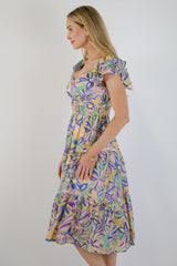 FINAL SALE - Remember Me Blue Tiered Floral Midi Dress