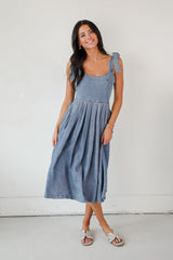 FINAL SALE - Truly Unforgettable Denim Midi Dress