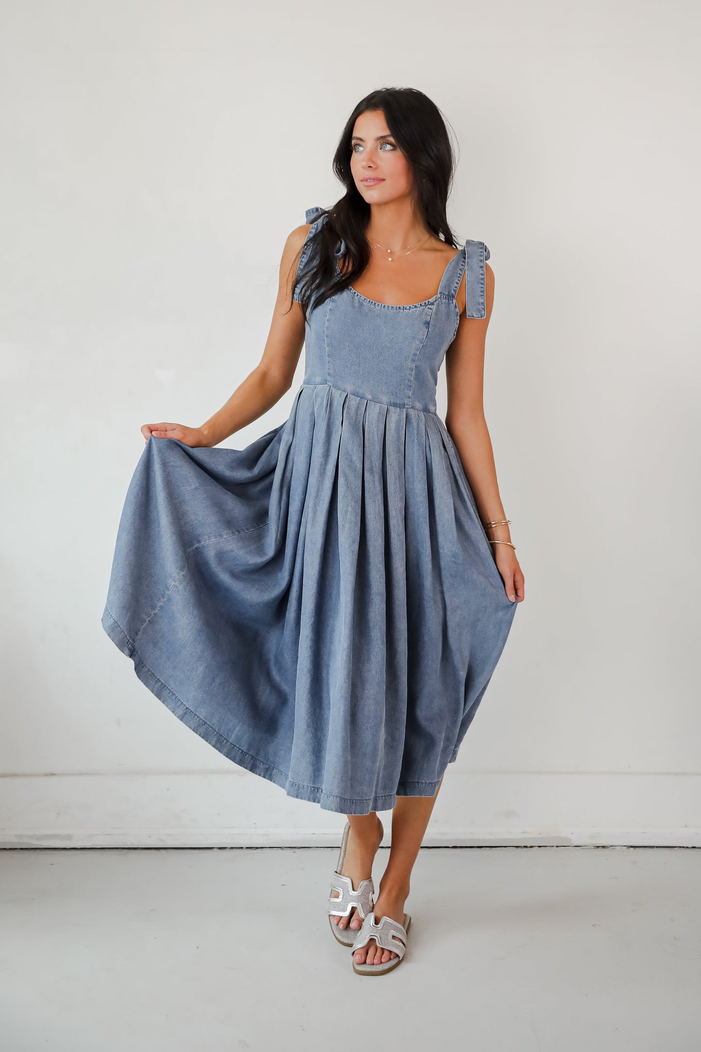 FINAL SALE - Truly Unforgettable Denim Midi Dress