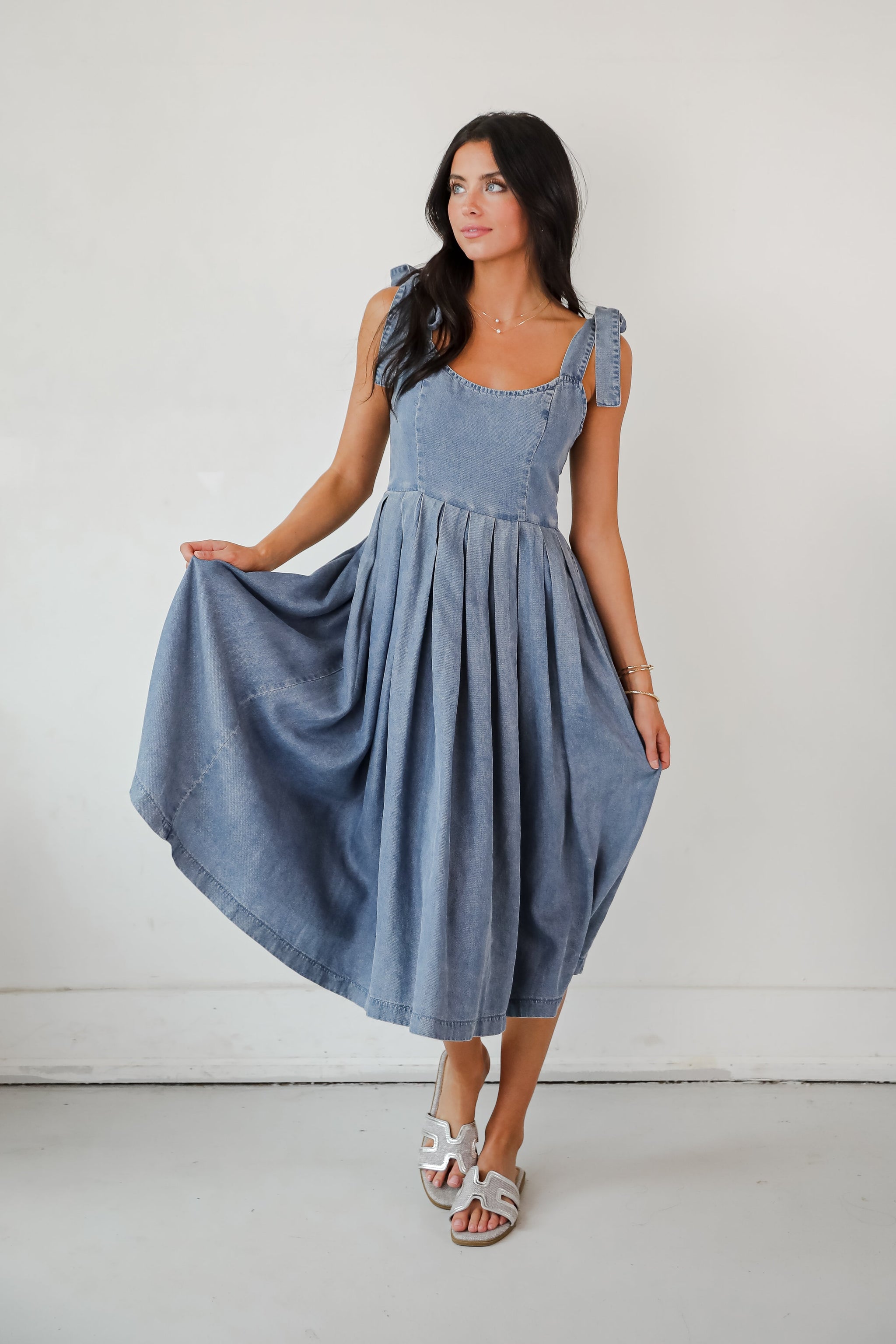 FINAL SALE - Truly Unforgettable Denim Midi Dress