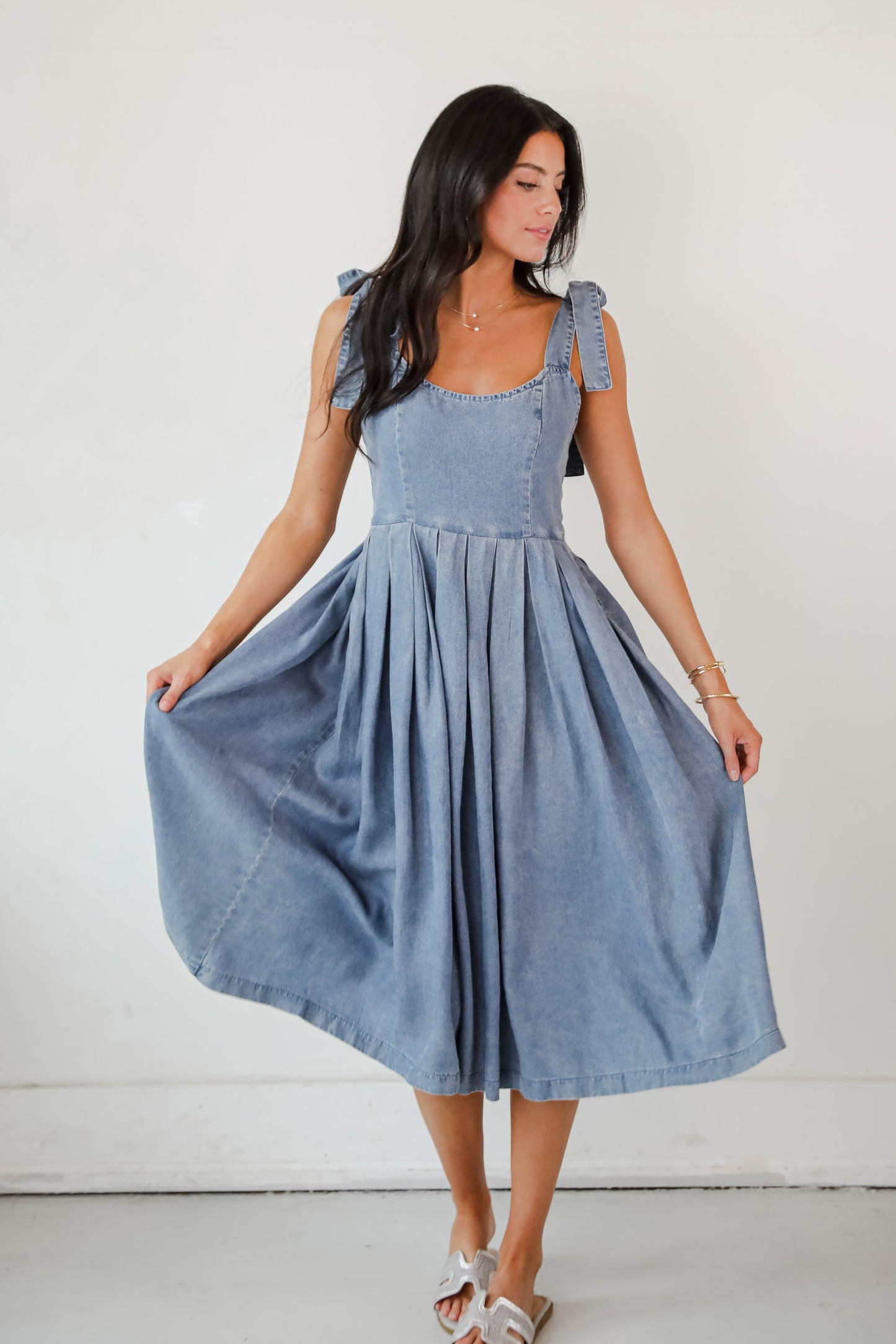 FINAL SALE - Truly Unforgettable Denim Midi Dress