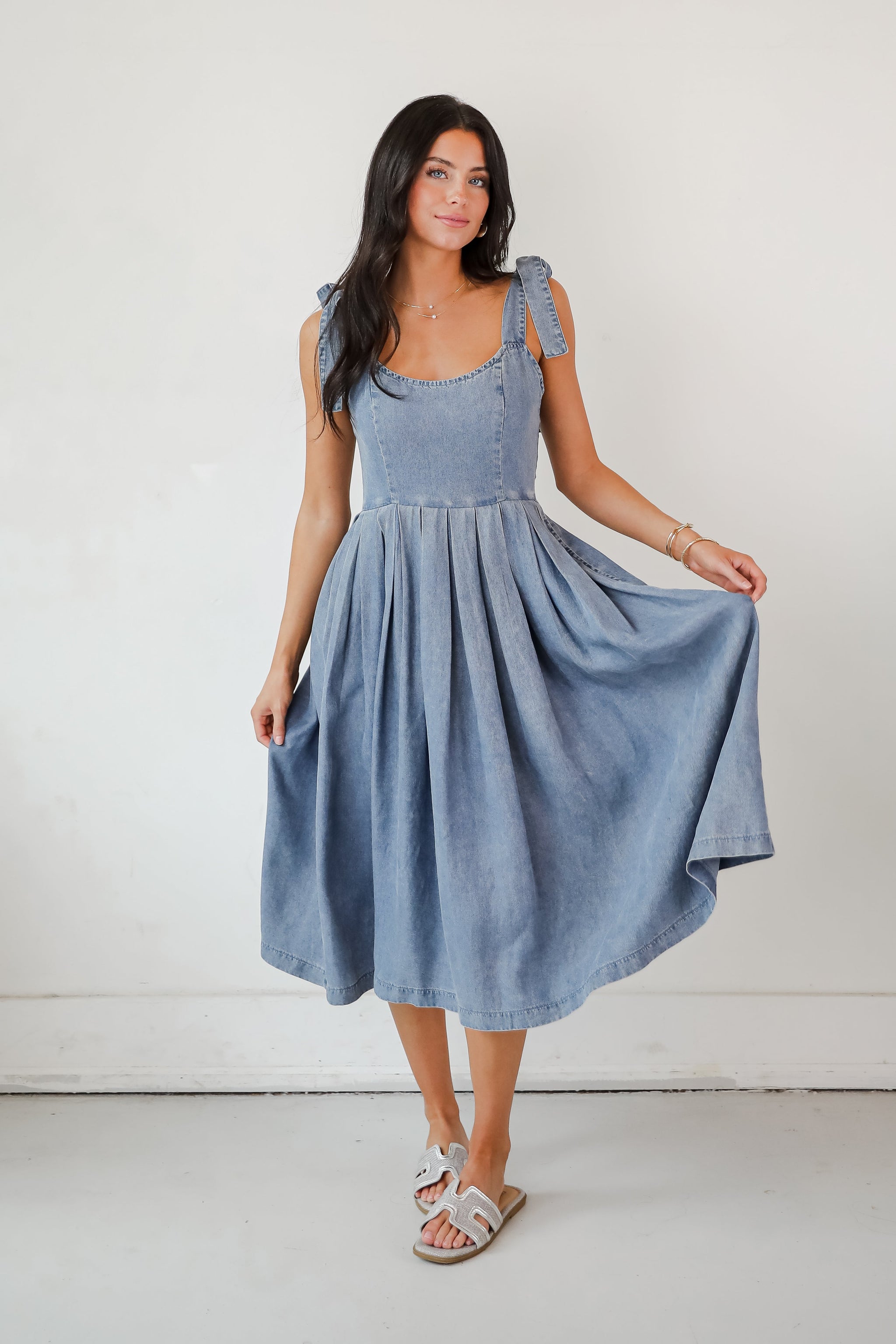 FINAL SALE - Truly Unforgettable Denim Midi Dress