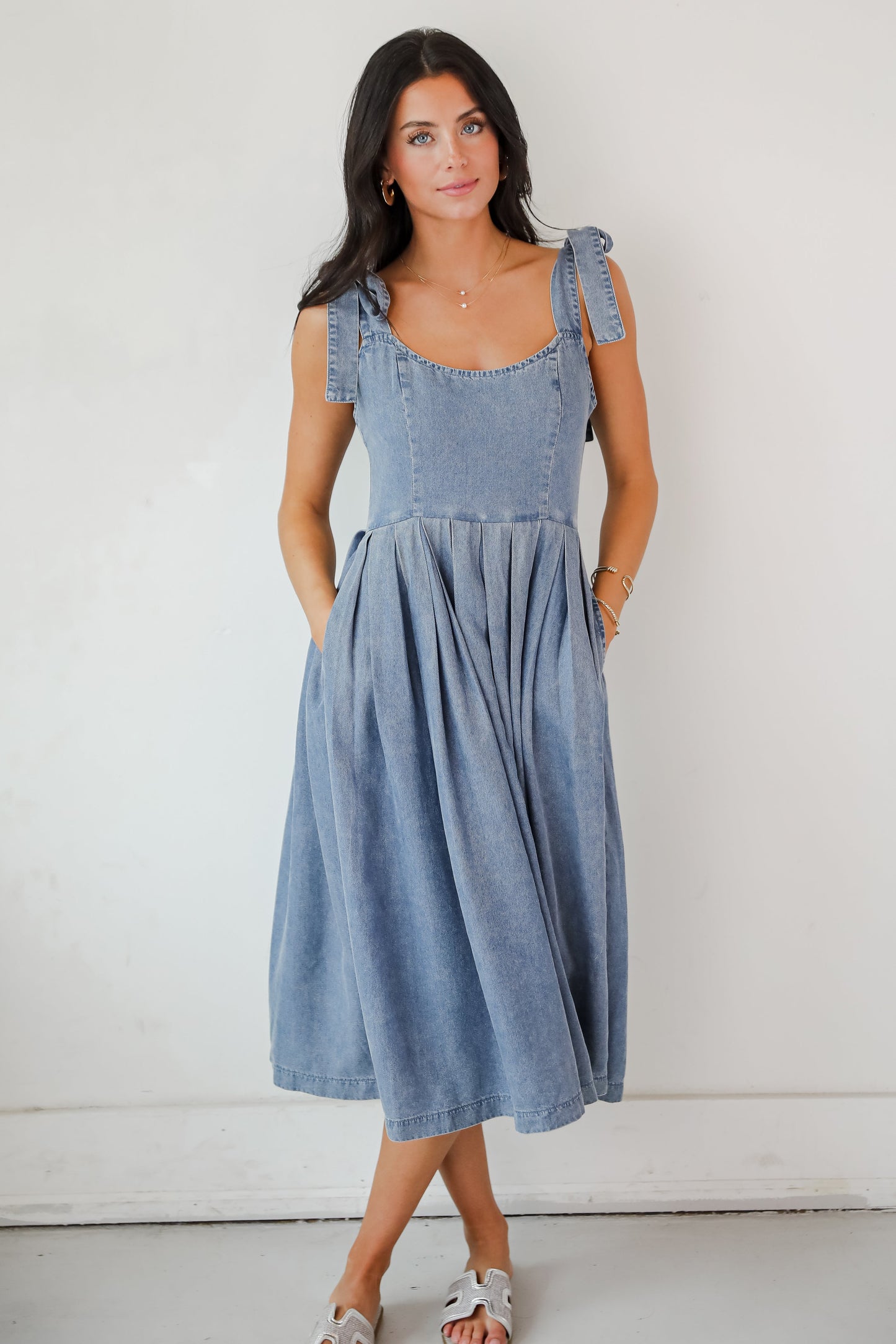 FINAL SALE - Truly Unforgettable Denim Midi Dress