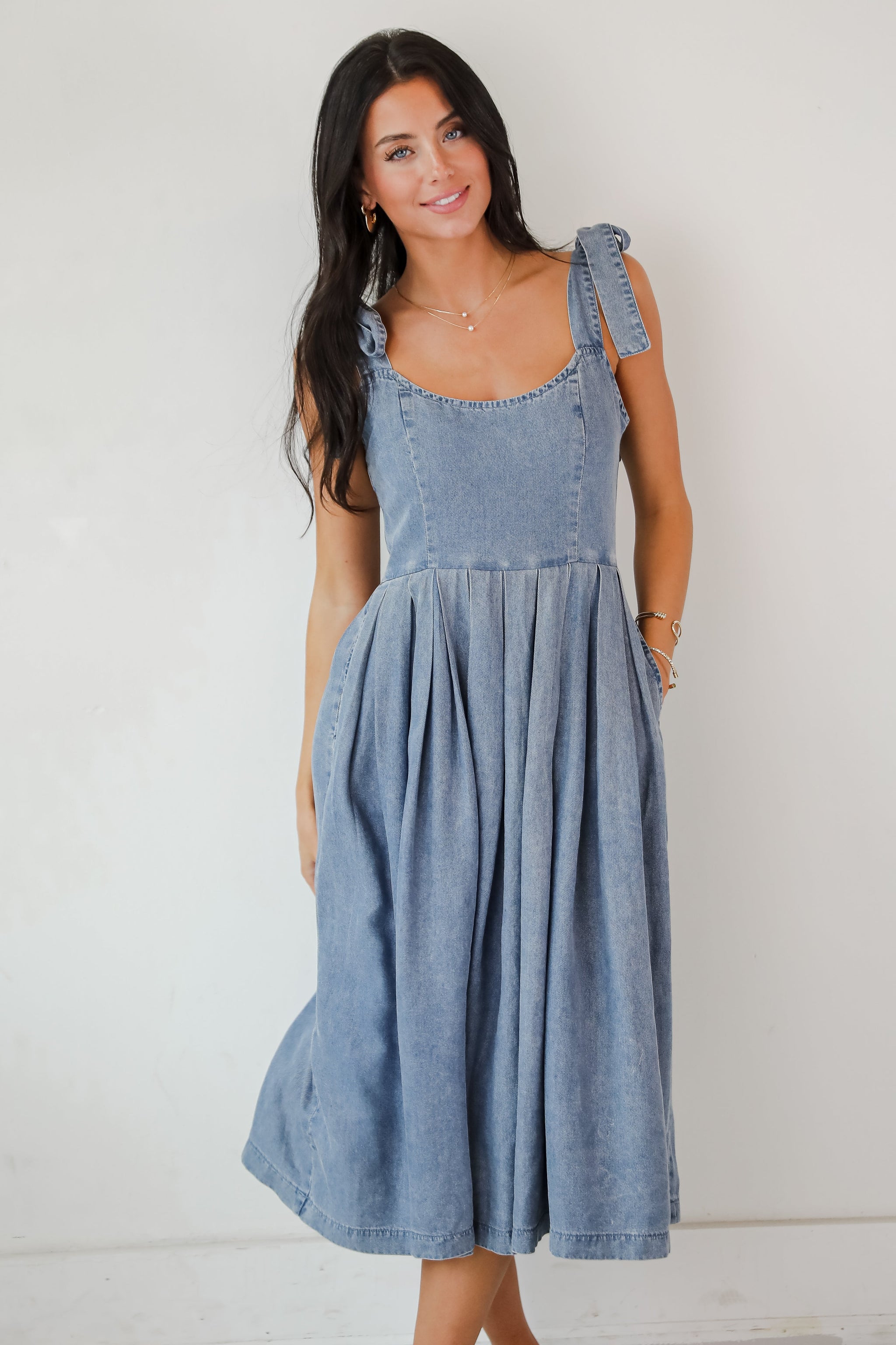 FINAL SALE - Truly Unforgettable Denim Midi Dress