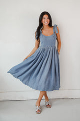 FINAL SALE - Truly Unforgettable Denim Midi Dress