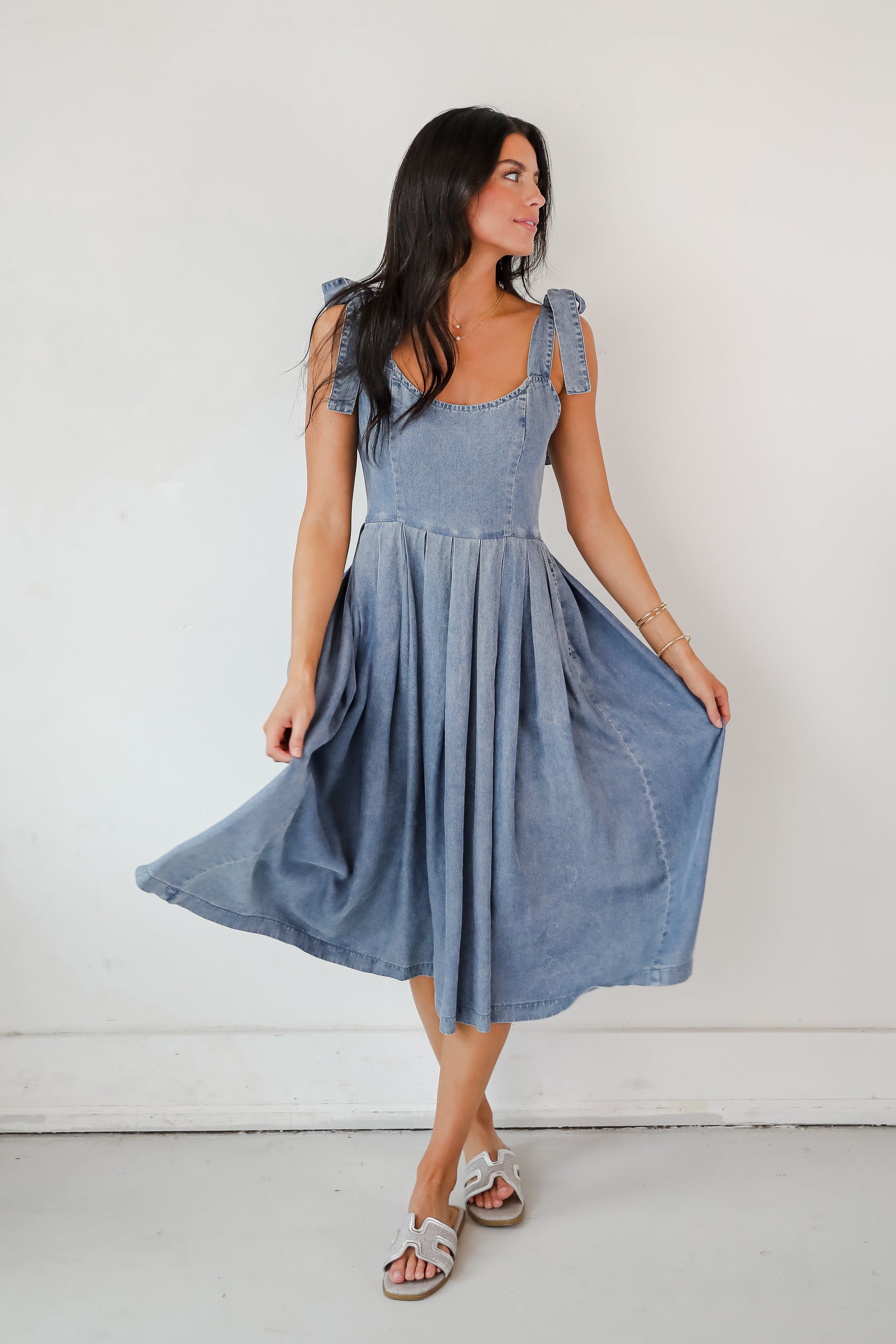 FINAL SALE - Truly Unforgettable Denim Midi Dress