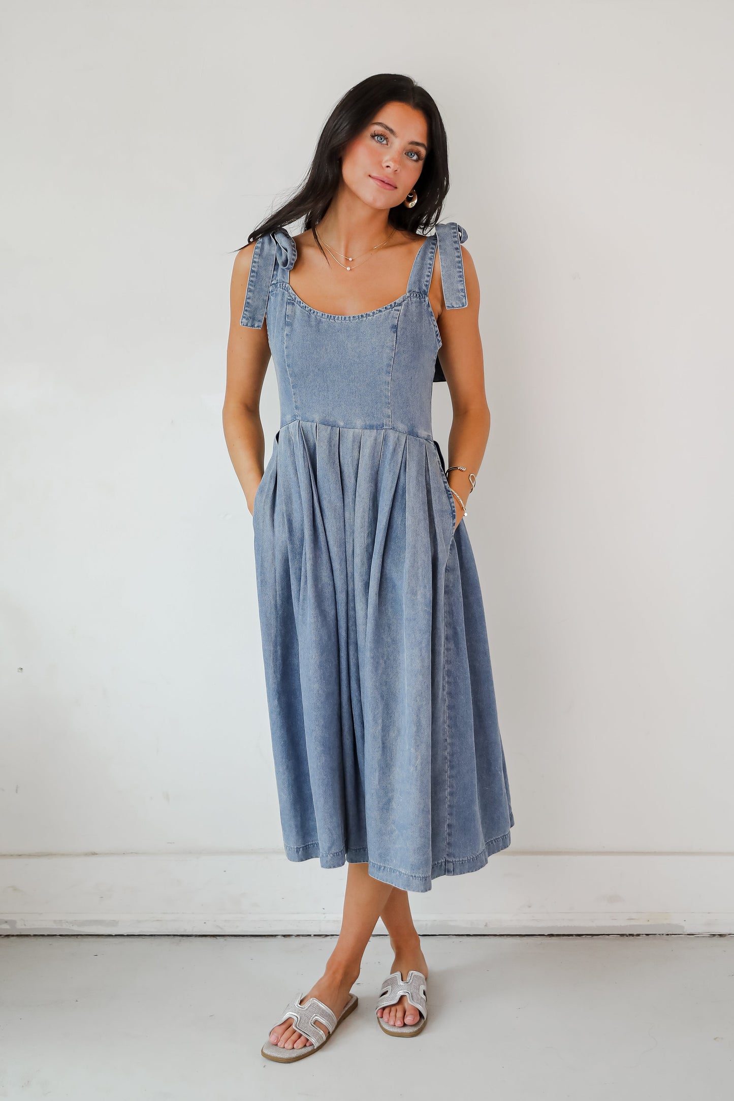 FINAL SALE - Truly Unforgettable Denim Midi Dress