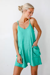 FINAL SALE - Relaxed Perfection Acid Washed Romper