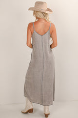 FINAL SALE - Treasured Times Grey Maxi Dress