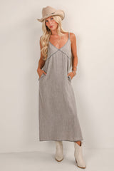 FINAL SALE - Treasured Times Grey Maxi Dress