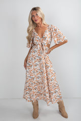 FINAL SALE - Garden Glow Ivory Floral Midi Dress