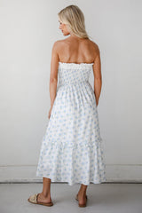 FINAL SALE - Vibrant Flirt Ivory Floral Strapless Midi Dress