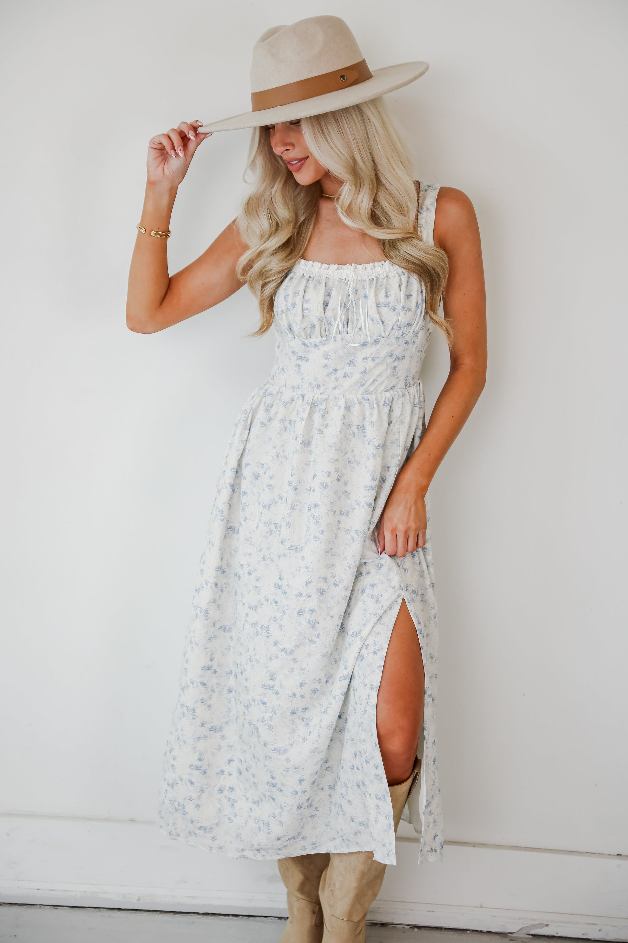 FINAL SALE - Glowing Wonder Ivory Midi Dress