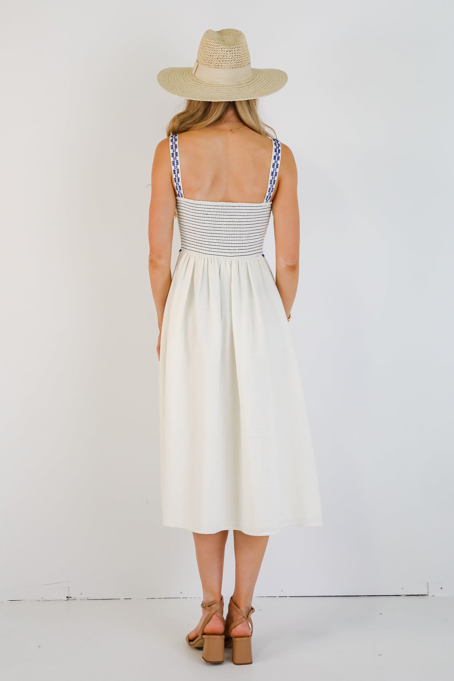 FINAL SALE - Mykonos Memories Ivory Midi Dress